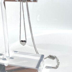 Silver Heart Necklace Stainless Steel
